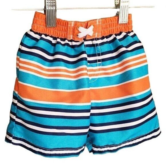 Baby Boy Swim Trunks 6-9 months Healthtex Pullup Striped Swimwear Clearance - Picture 5 of 5